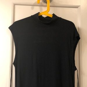 Black turtle neck body con dress